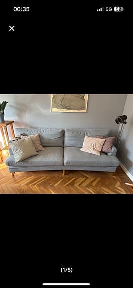 Stilren grå 3-sits soffa – nypris ca 11 850 kr