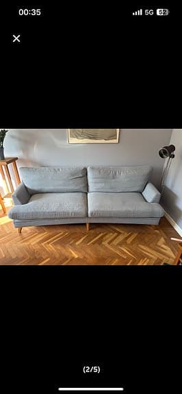 Stilren grå 3-sits soffa – nypris ca 11 850 kr
