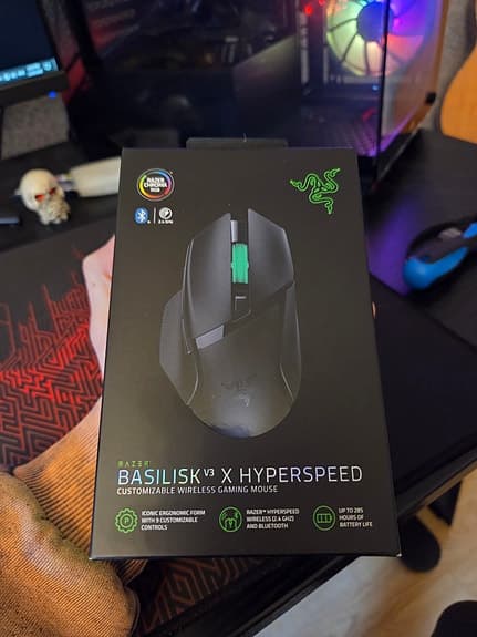 Oöppnad NY Trådlös Razer Basilisk V3 X HyperSpeed 18000 DPI svart högerhänt