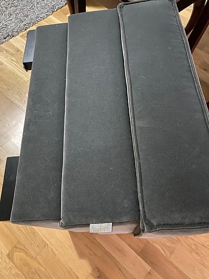 Pall med förvaring sammet grå