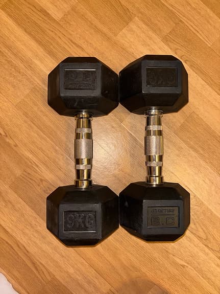 Hantelpar hexhantlar gummi/metall