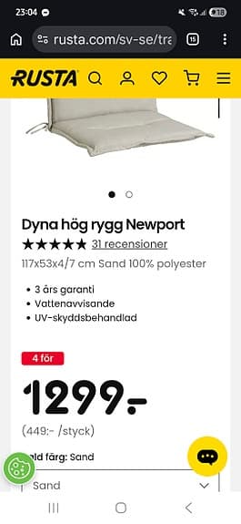 4 st stolsdynor