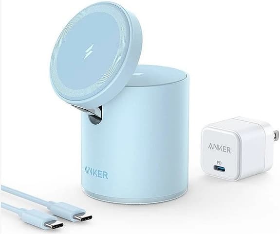 Anker magnetisk trådlös laddare för iPhone blå