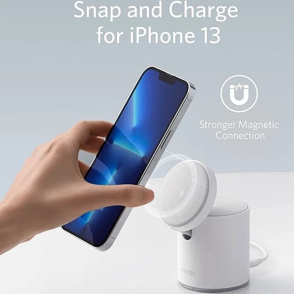 Anker magnetisk trådlös laddare för iPhone blå