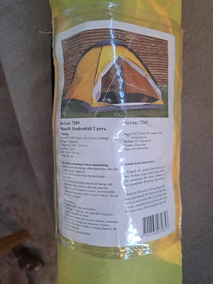 Friluftstält Familietält 2‑personers tält gul