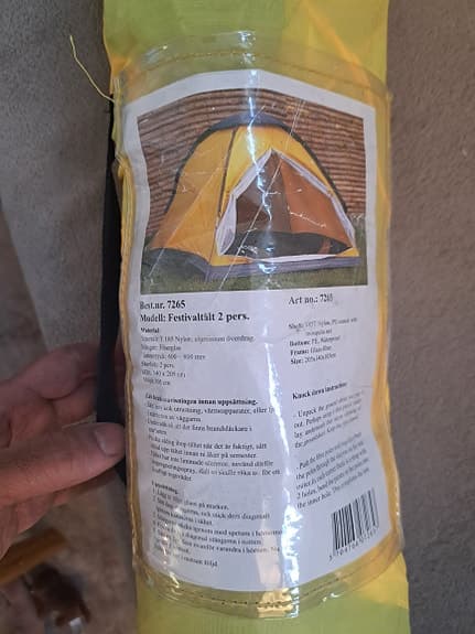 Friluftstält Familietält 2‑personers tält gul