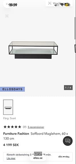 Soffbord i glass