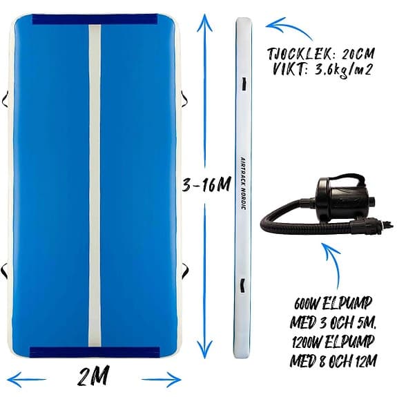 Airtrack nordic deluxe wide 16 METER HELT NY!!
