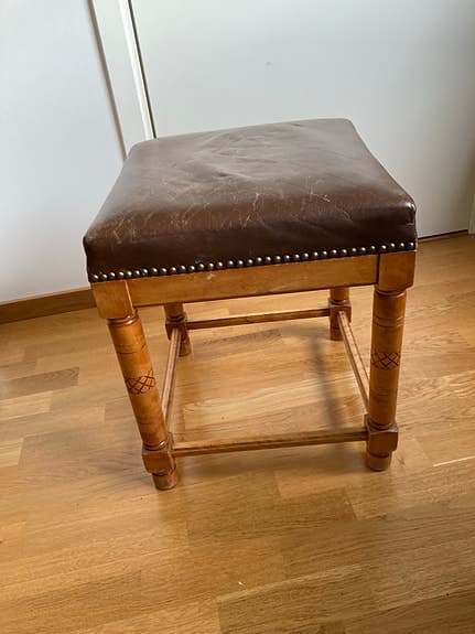 Vintage pall med skinndyna