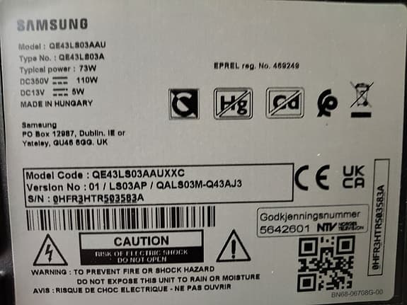 Samsung tv 42 tum