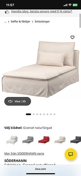 Ikea schäslong Söderhamn