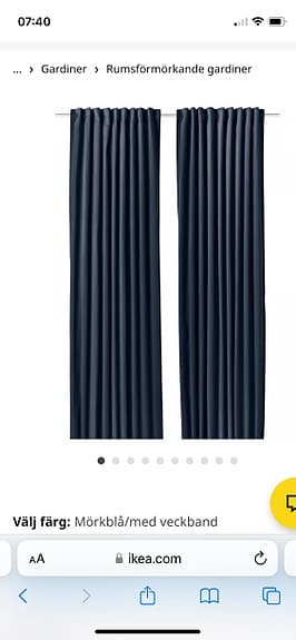 IKEA Sanela mörkläggningsgardiner blå