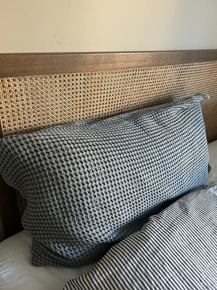 Kuddfodral Big Waffle 2st  grå/blå 90x50