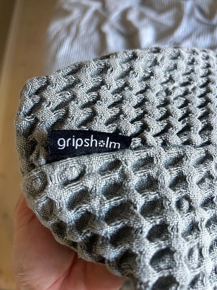 Kuddfodral Big Waffle 2st  grå/blå 90x50