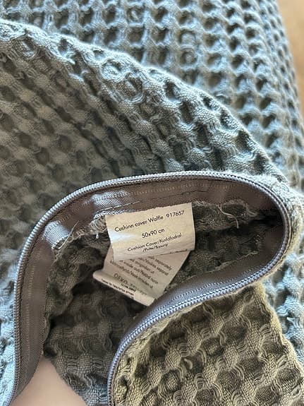 Kuddfodral Big Waffle 2st  grå/blå 90x50