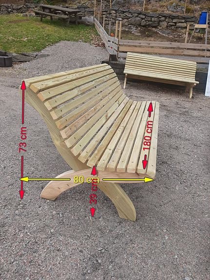 Trädgårdsbänk trä 180x80 cm natur