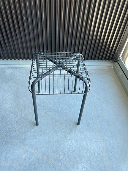 IKEA Västerön grå pall, metallpall (1999) Utgått ur sortimentet