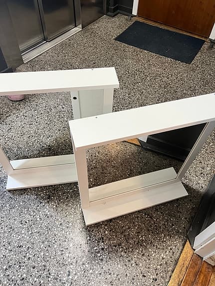 2st IKEA spegel vit silverån