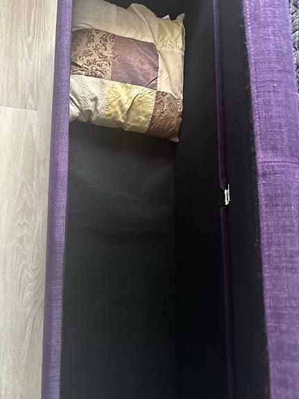 Zebra Collection sängförvaring/pall lila tyg