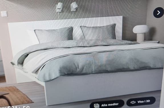 Sängstomme malm vit med resårmadrass
