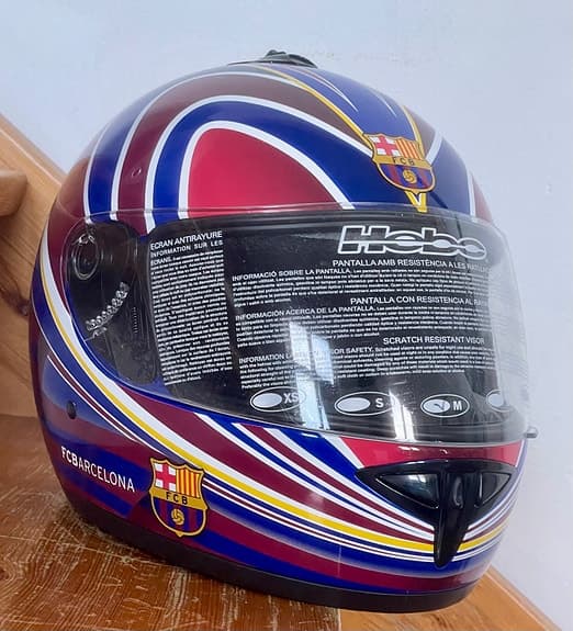 Hebo integralhjälm FC Barcelona röd/blå