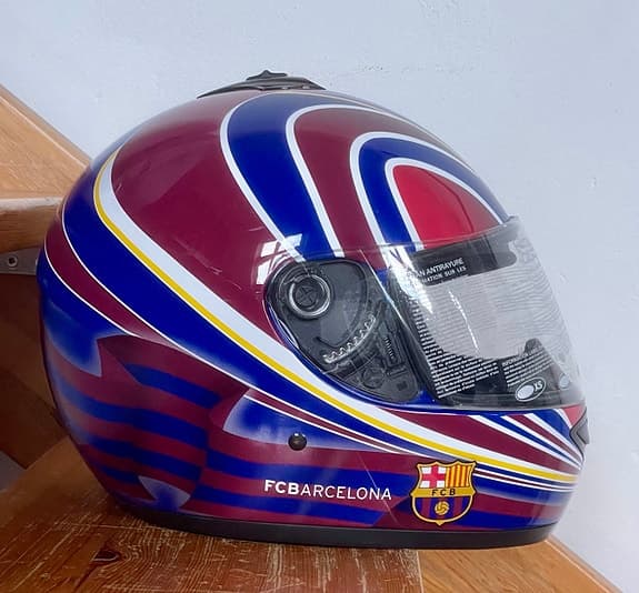 Hebo integralhjälm FC Barcelona röd/blå