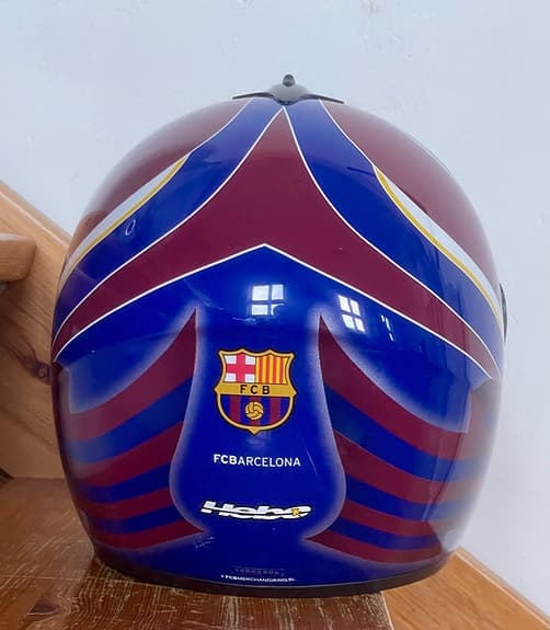 Hebo integralhjälm FC Barcelona röd/blå