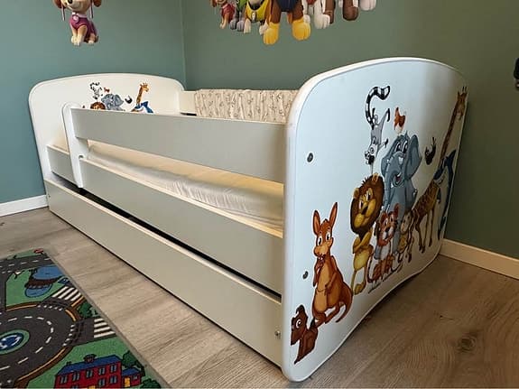 Barnsäng - Babydreams Vit - Djur 140x70 Cm