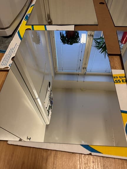 4 st spegelglas 60 × 45 cm – Raka kanter (Paketpris)