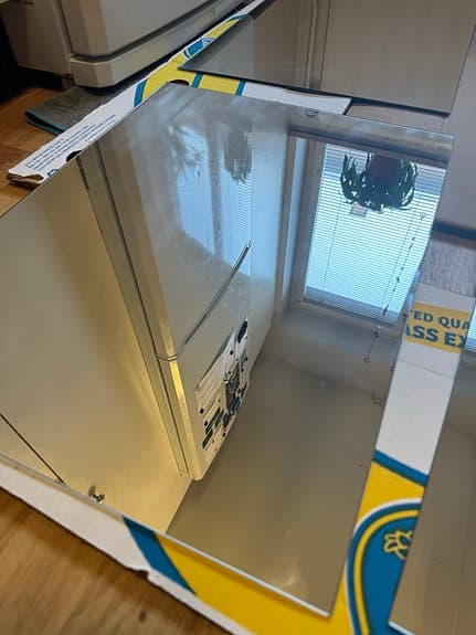 4 st spegelglas 60 × 45 cm – Raka kanter (Paketpris)