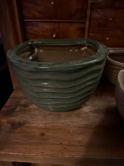 väggkrukor i keramik set grön beige