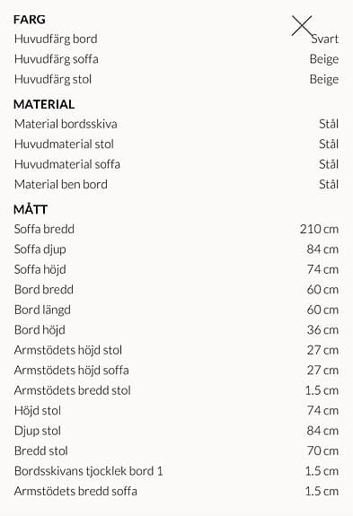 loungeset utemöbler i beige/svart
