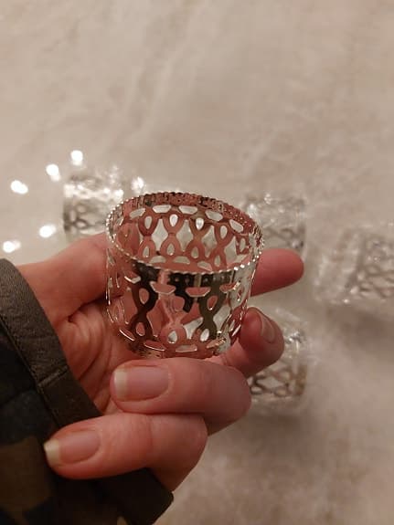 8 st Nya servettringar silverfärgade silver
