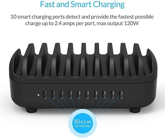 ORICO Multi USB Laddstation 70W - 7 USB-A portar. Ladda flera enheter samtidigt