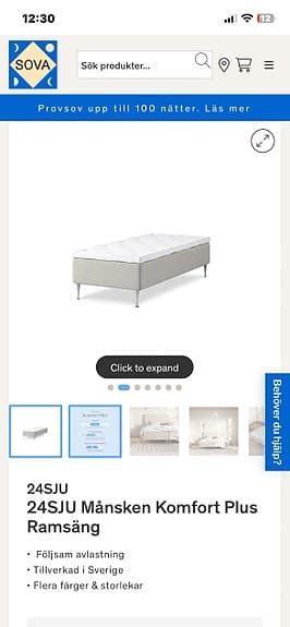 Hilding Månsken Komfort Plus ramsäng beige