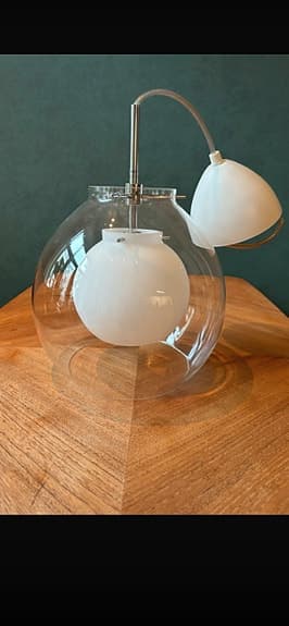 Glaspendel / taklampa med dubbel glob