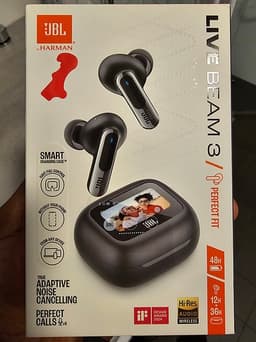 JBL Live Beam 3 trådlösa in‑ear hörlurar med laddningsetui svart