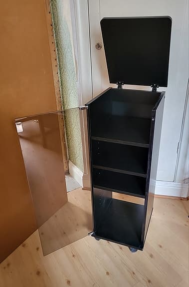 Skåp förvaringsskåp svart med glasdörr
