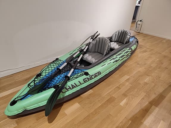 Intex Challenger K2 uppblåsbar kajak 2‑sits grön