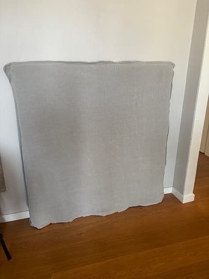 Sänggavel 120 cm i linneklädsel