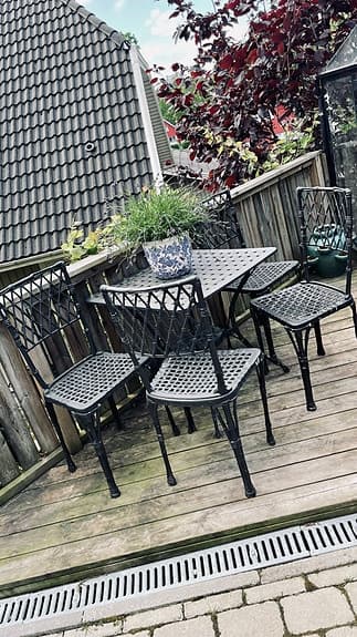 Caféset trädgårdsmöbler gjutaluminium