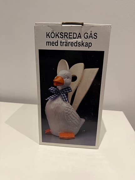 köksreda gås köksredskapshållare vit