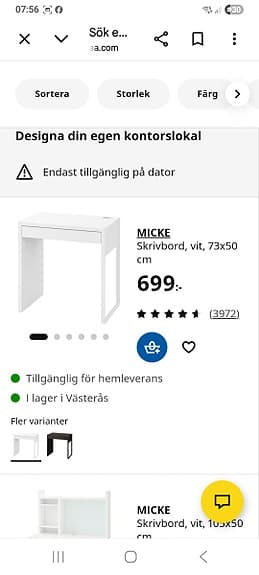 nytt ikea skrivbord micke
