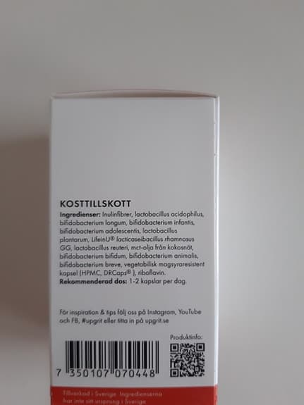 NY Upgrit Magkänsla Mjölksyrabakterier 60 kapslar