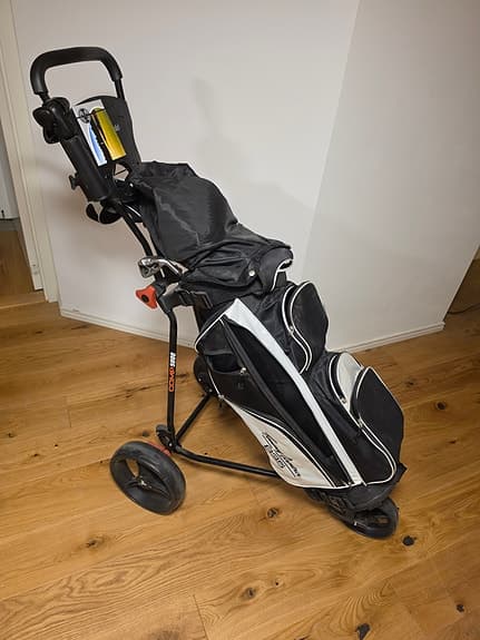 Golfset med bag och vagn