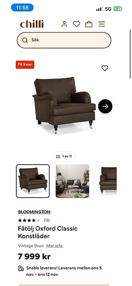 Soffa/2 fåtöljer/2 fotpallar/soffgrupp
