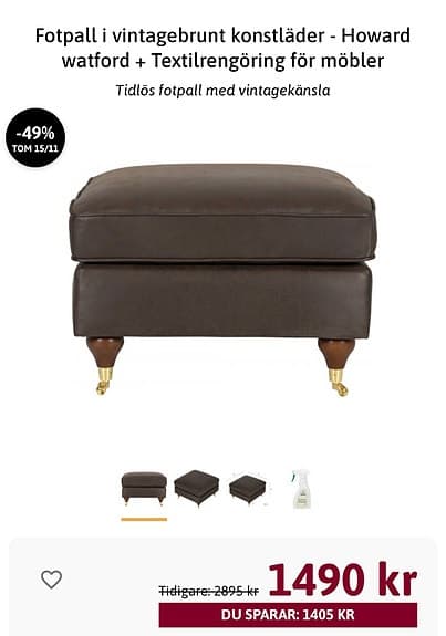 Soffa/2 fåtöljer/2 fotpallar/soffgrupp