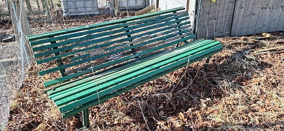 Parkbänk, trädgårdssoffa, grönmålad, 3st