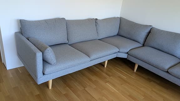 Fin ljus grå Hörnsoffa 5-sits