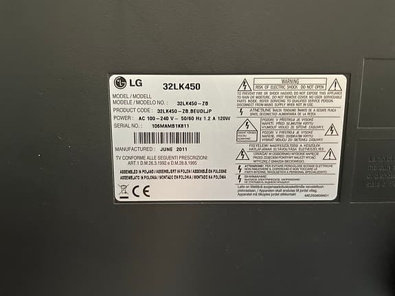 LG 32LK450 tv 32 tum svart